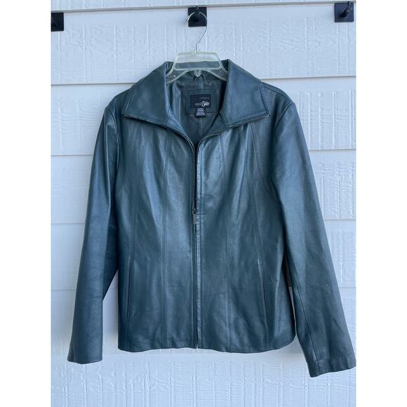 EAST 5th Dark Green Ladies Leather jacket Large - Picture 1 of 9